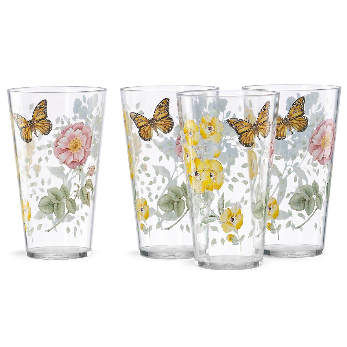 Floral Acrylic Highball Glasses, Set of 4 - Image 2
