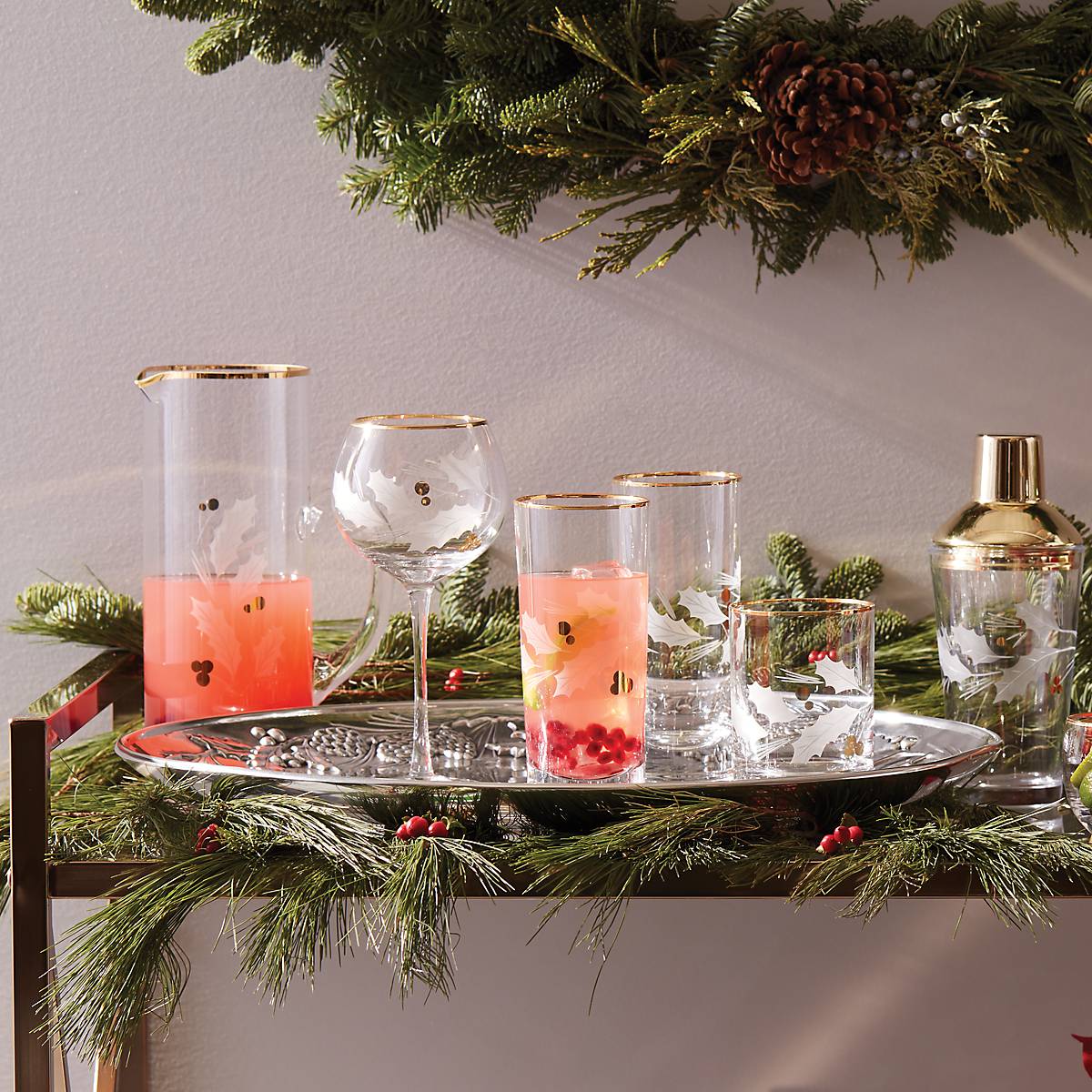 Holiday Gold-Rim Highball Glasses, Set of 4 - Image 3