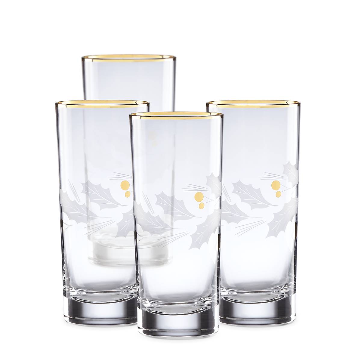 Holiday Gold-Rim Highball Glasses, Set of 4 - Image 2