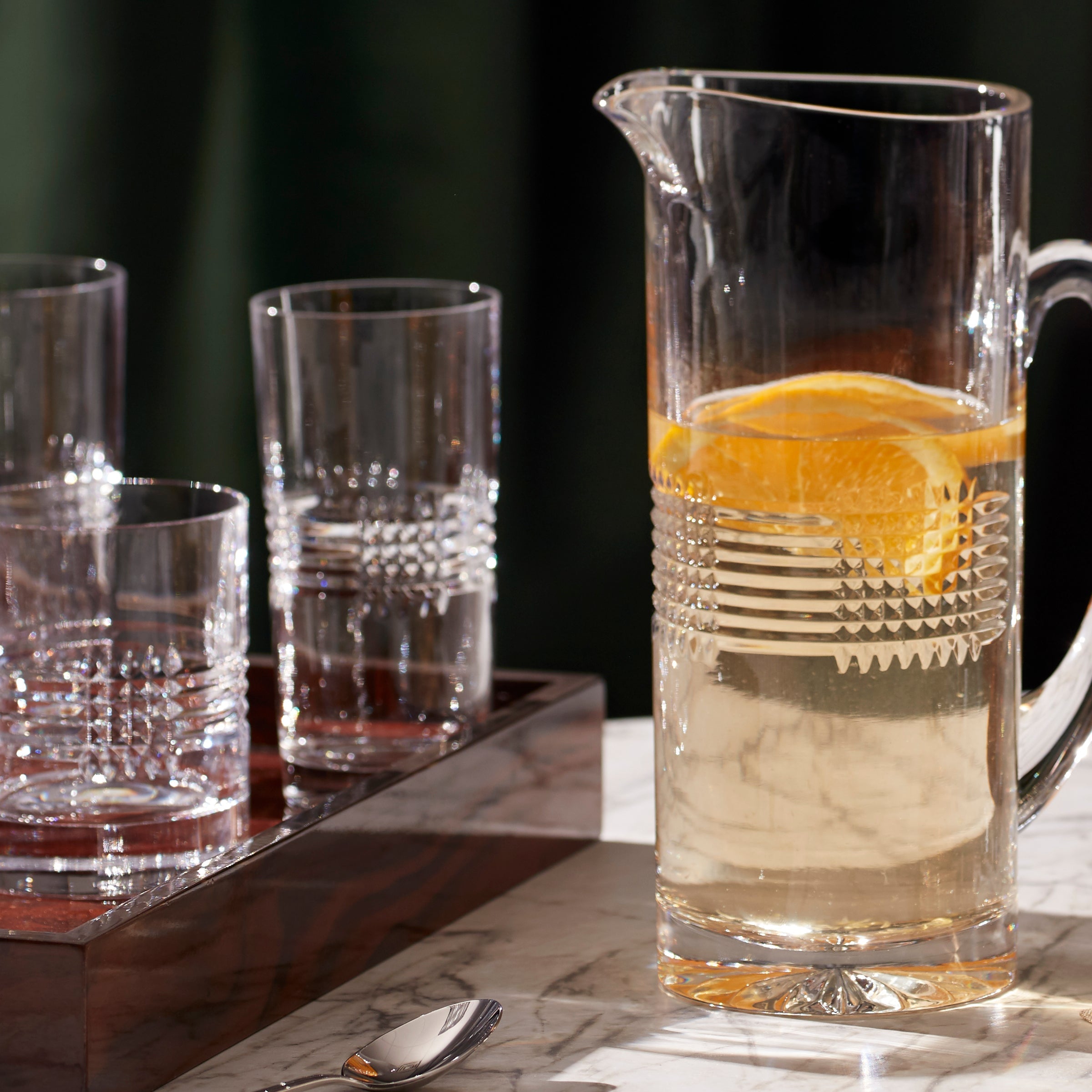 Crosshatch Crystal Highball Glasses, Set of 4 - Image 2