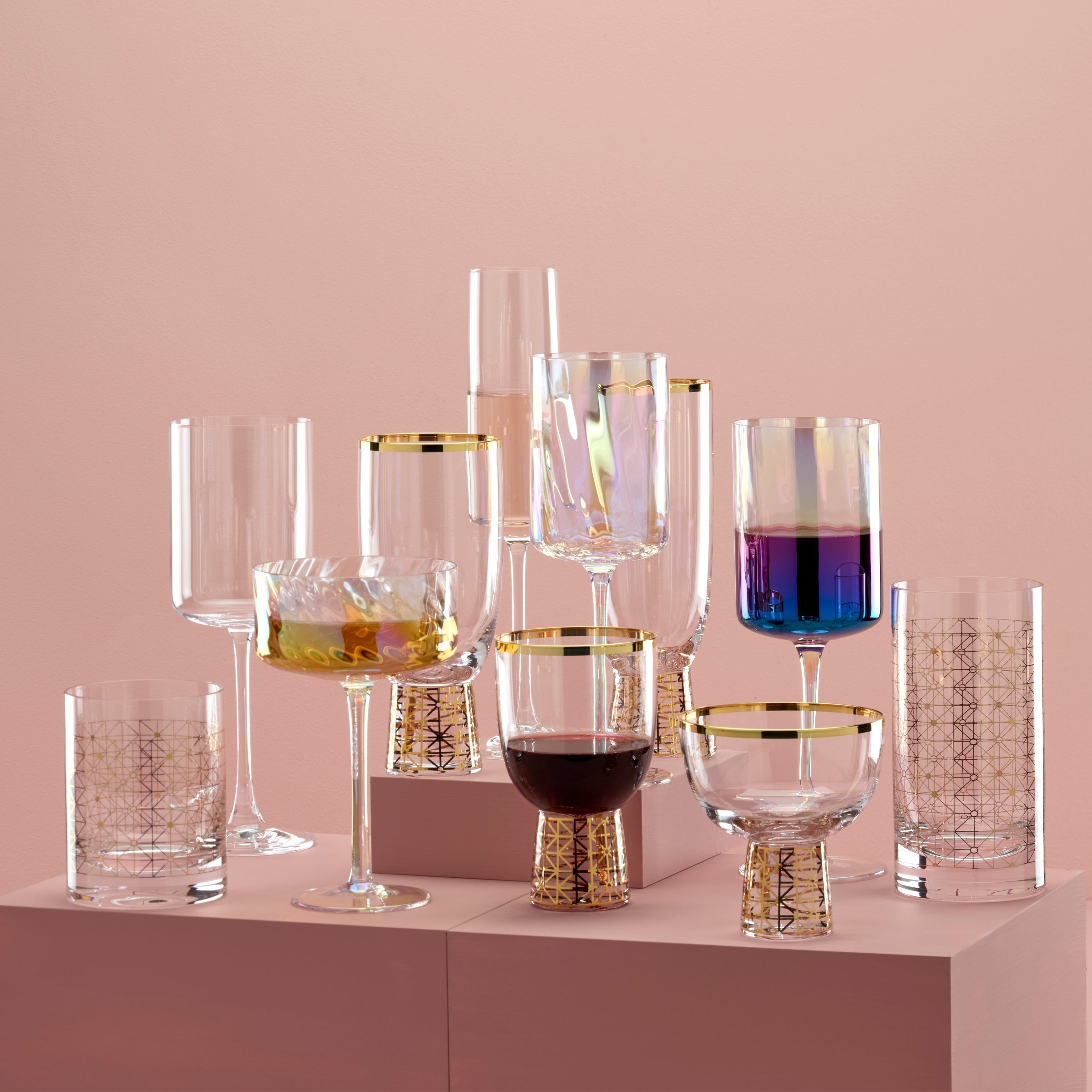 Iridescent Rainbow Coupe Glasses, Set of 4 - Image 6
