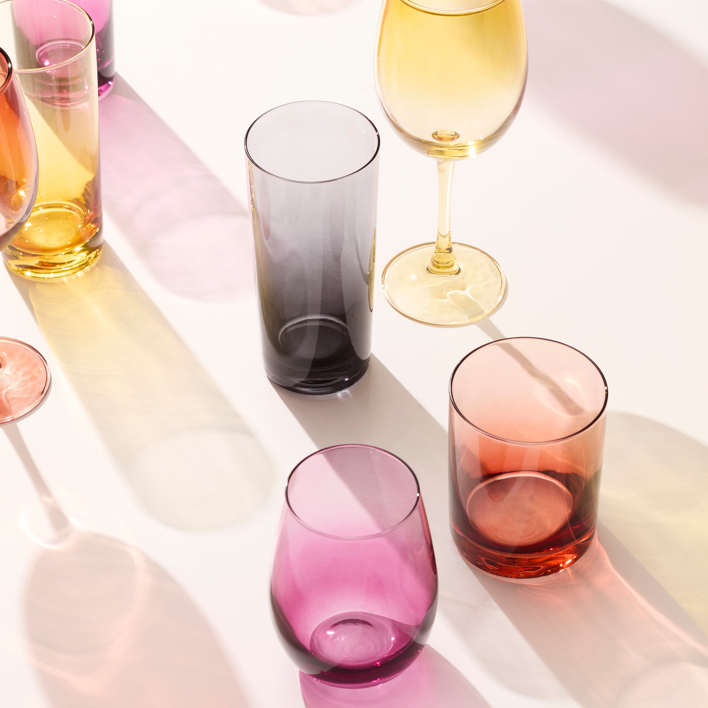 Ombre Jewel-Tone Double Old Fashioned Glasses, Set of 4 - Image 9