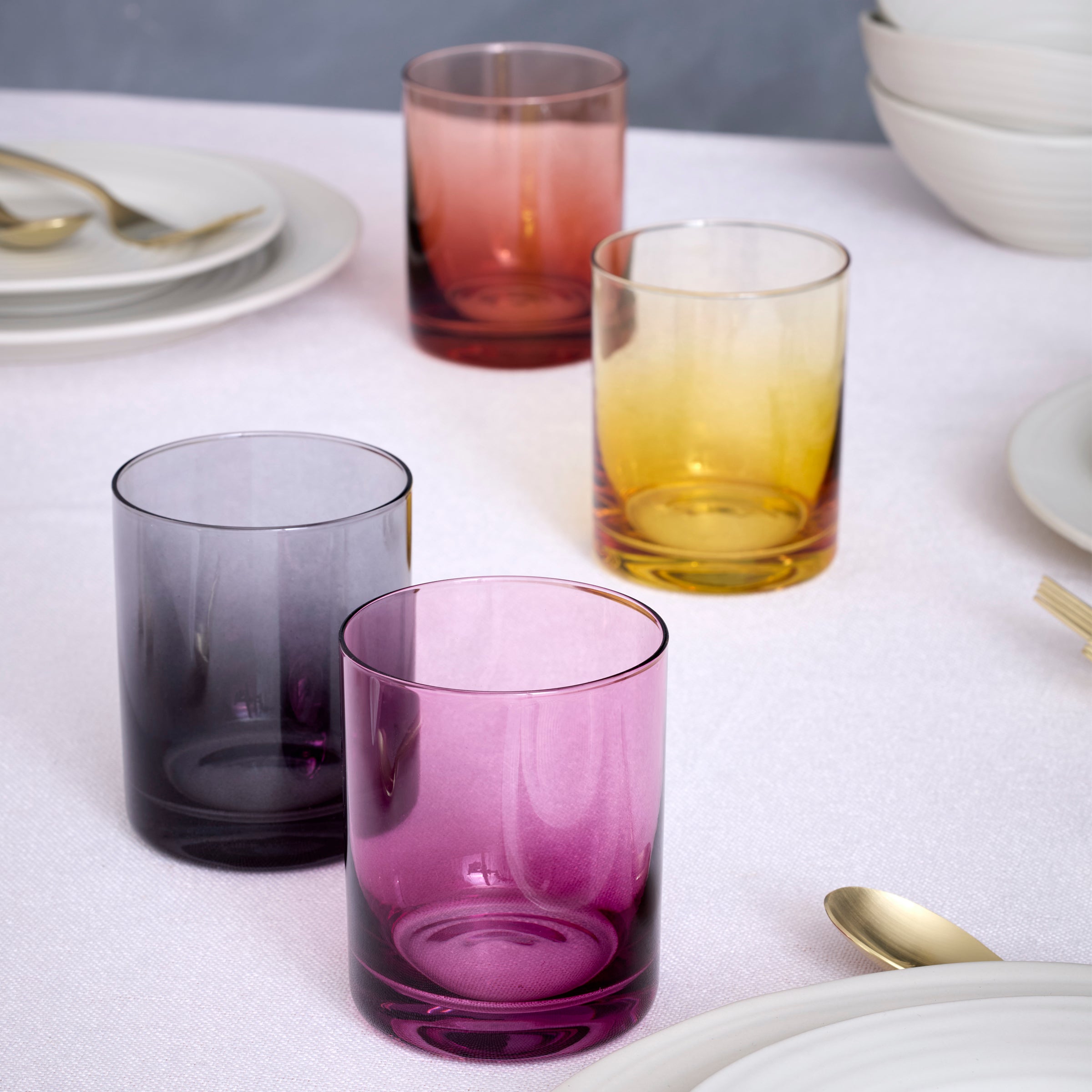 Ombre Jewel-Tone Double Old Fashioned Glasses, Set of 4 - Image 7