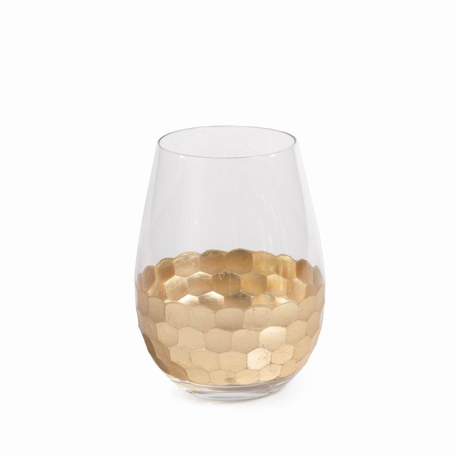 Gold Leaf Stemless Glass Set of 6 - Image 2