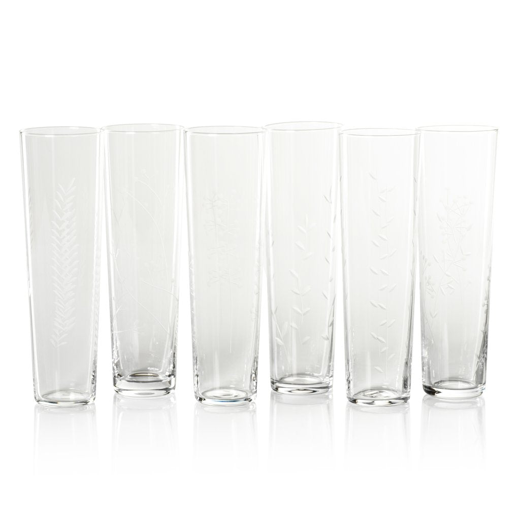 Assorted Etched Champagne Flute Set of 6 - Image 2