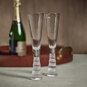 Frosted Stem Champagne Flute Set of 4