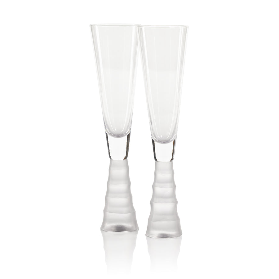 Frosted Stem Champagne Flute Set of 4 - Image 2