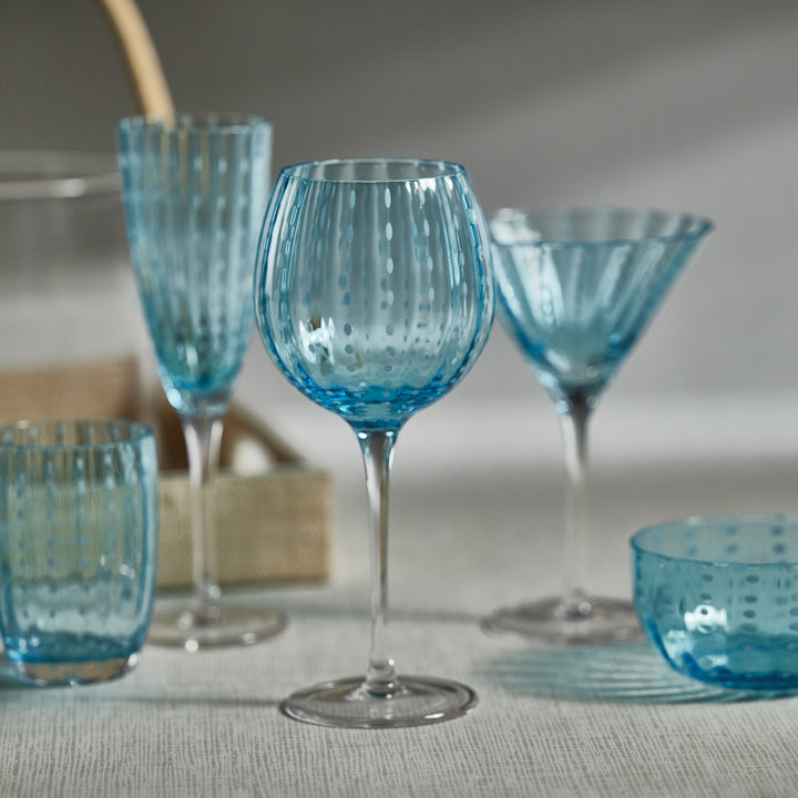 Aqua White Dot Glassware Collection - Image 2