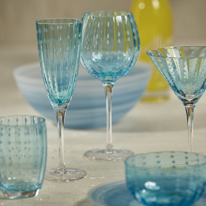 Aqua White Dot Glassware Collection - Image 3