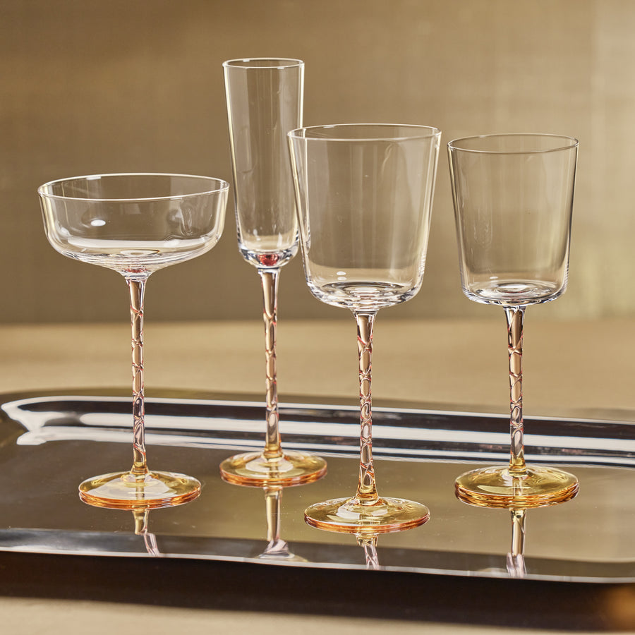 Crackled Stem Glassware - Amber and Pink - Image 2