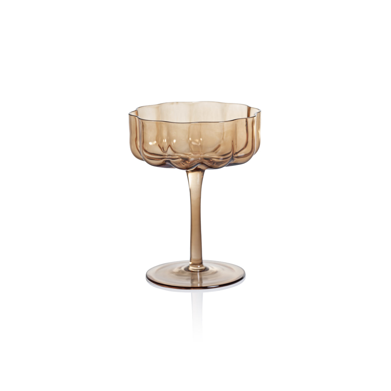 Handblown Amber Coupe Glass Set of 4 - Image 3