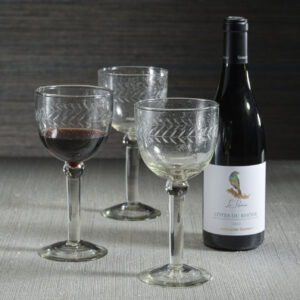 Handmade Etched Wine Goblet