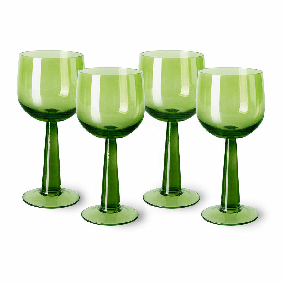 Tall Lime Green Wine Glasses - Set of 4