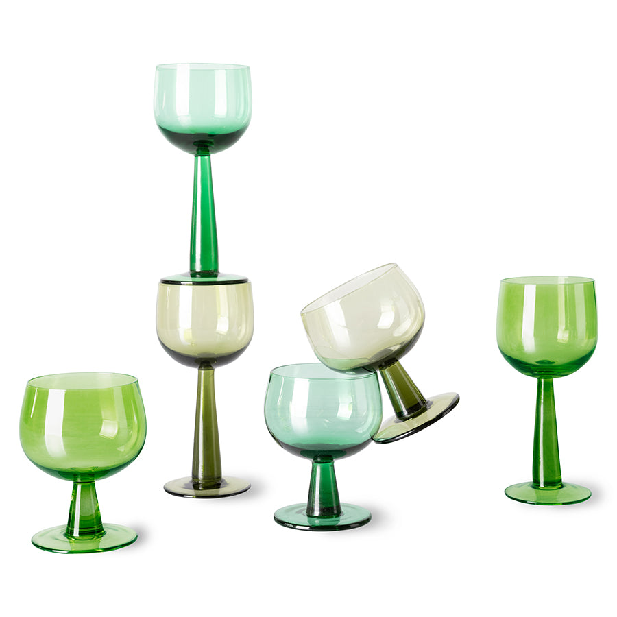 Low Fern Green Wine Glasses - Set of 4 - Image 6